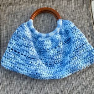 Croché hand bags 15 x 8  blue, white